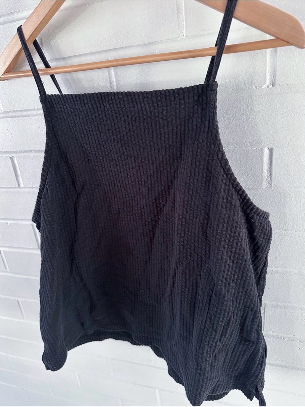 Madewell Black Ribbed Square-Neck Cami - Picture 4 of 5